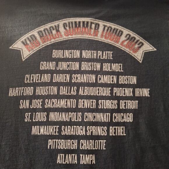 Kid Rock 2013 "Best Night Ever" Concert Tour T-Shirt Medium Black Double-Sided - Picture 6 of 8